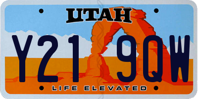 UT license plate Y219QW