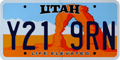UT license plate Y219RN