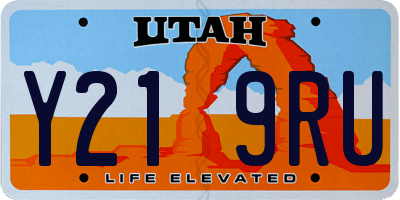 UT license plate Y219RU