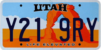 UT license plate Y219RY