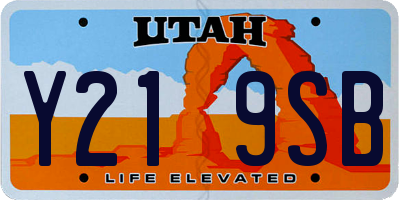 UT license plate Y219SB