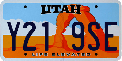 UT license plate Y219SE