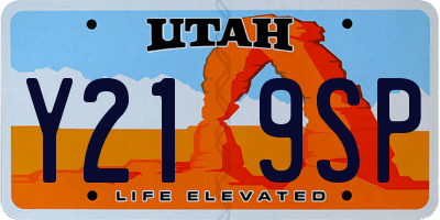 UT license plate Y219SP