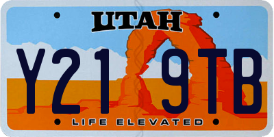 UT license plate Y219TB