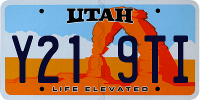 UT license plate Y219TI