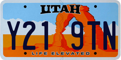 UT license plate Y219TN