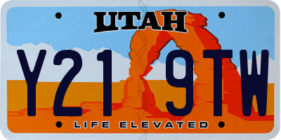 UT license plate Y219TW
