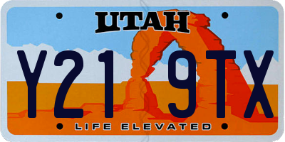 UT license plate Y219TX