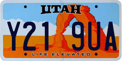UT license plate Y219UA