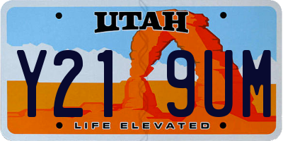 UT license plate Y219UM