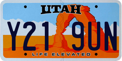 UT license plate Y219UN