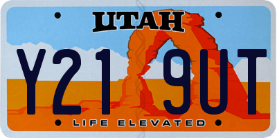 UT license plate Y219UT