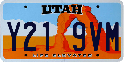 UT license plate Y219VM