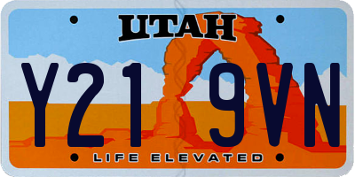 UT license plate Y219VN