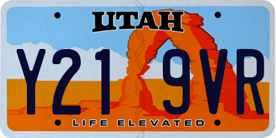 UT license plate Y219VR
