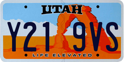 UT license plate Y219VS