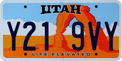 UT license plate Y219VY