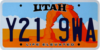 UT license plate Y219WA