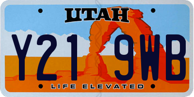 UT license plate Y219WB
