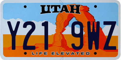 UT license plate Y219WZ