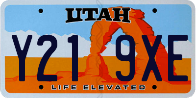 UT license plate Y219XE
