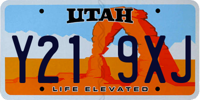 UT license plate Y219XJ