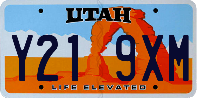 UT license plate Y219XM