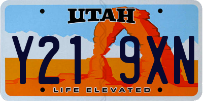 UT license plate Y219XN
