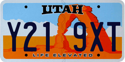 UT license plate Y219XT