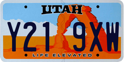 UT license plate Y219XW