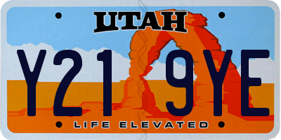 UT license plate Y219YE