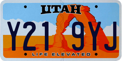 UT license plate Y219YJ