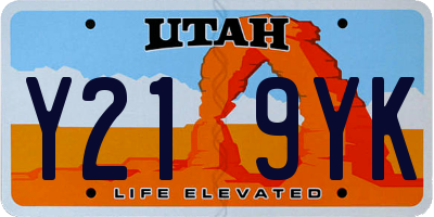 UT license plate Y219YK