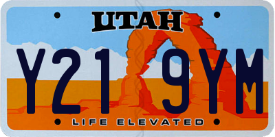 UT license plate Y219YM