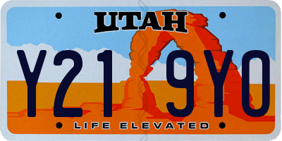 UT license plate Y219YO