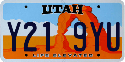 UT license plate Y219YU