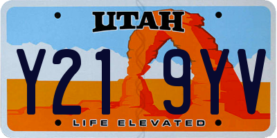 UT license plate Y219YV