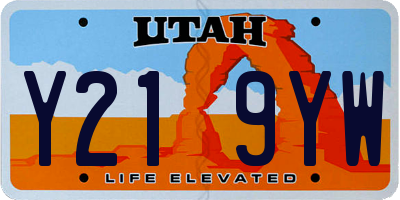 UT license plate Y219YW