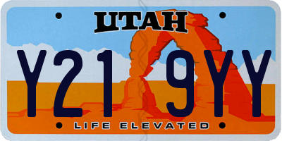 UT license plate Y219YY