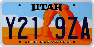 UT license plate Y219ZA
