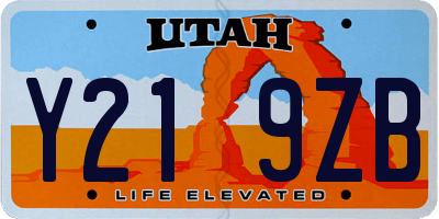 UT license plate Y219ZB