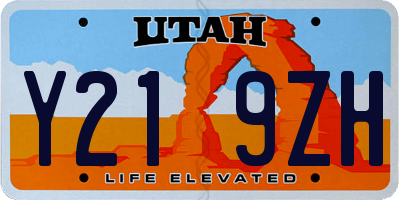 UT license plate Y219ZH