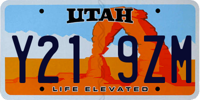 UT license plate Y219ZM