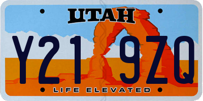 UT license plate Y219ZQ