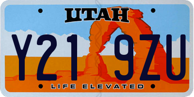 UT license plate Y219ZU