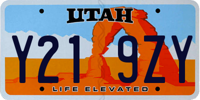 UT license plate Y219ZY