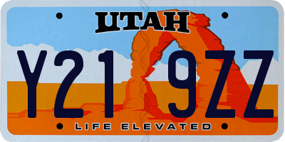 UT license plate Y219ZZ
