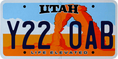 UT license plate Y220AB