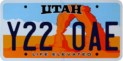 UT license plate Y220AE