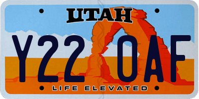 UT license plate Y220AF